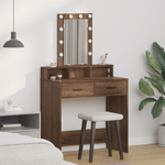 Casa si Gradina - Mobilier - Comode si corpuri - Masute de toaleta - Masa de cosmetica cu LED, stejar maro, 79x41x140 cm - Infinity.ro