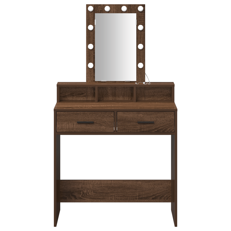 Casa si Gradina - Mobilier - Comode si corpuri - Masute de toaleta - Masa de cosmetica cu LED, stejar maro, 79x41x140 cm - Infinity.ro