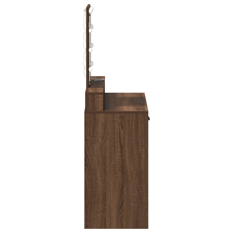 Casa si Gradina - Mobilier - Comode si corpuri - Masute de toaleta - Masa de cosmetica cu LED, stejar maro, 79x41x140 cm - Infinity.ro