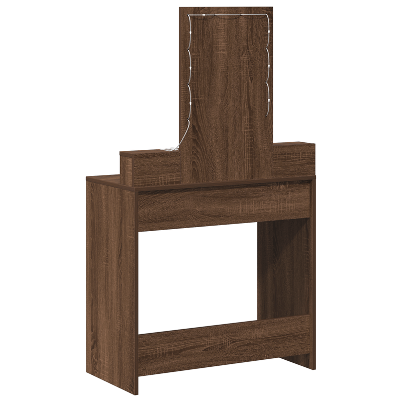 Casa si Gradina - Mobilier - Comode si corpuri - Masute de toaleta - Masa de cosmetica cu LED, stejar maro, 79x41x140 cm - Infinity.ro