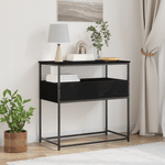 Casa si Gradina - Mobilier - Comode si corpuri - Console - Masuta consola, stejar negru 75x40x75 cm lemn prelucrat si otel - Infinity.ro