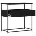 Casa si Gradina - Mobilier - Comode si corpuri - Console - Masuta consola, stejar negru 75x40x75 cm lemn prelucrat si otel - Infinity.ro