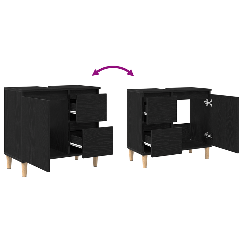 Casa si Gradina - Mobilier - Mobilier baie - Comode baie - Dulap de chiuveta, stejar negru, 65x33x60 cm, lemn prelucrat - Infinity.ro