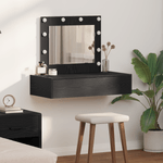 Casa si Gradina - Mobilier - Comode si corpuri - Masute de toaleta - Masa de toaleta suspendata cu LED, stejar negru - Infinity.ro