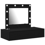 Casa si Gradina - Mobilier - Comode si corpuri - Masute de toaleta - Masa de toaleta suspendata cu LED, stejar negru - Infinity.ro