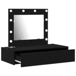 Casa si Gradina - Mobilier - Comode si corpuri - Masute de toaleta - Masa de toaleta suspendata cu LED, stejar negru - Infinity.ro
