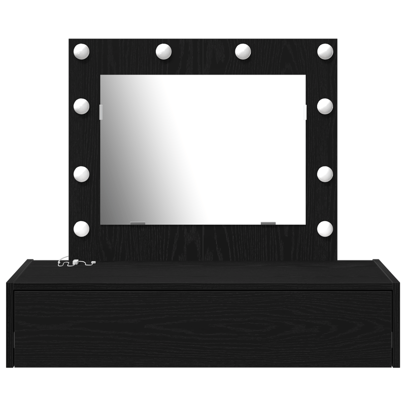 Casa si Gradina - Mobilier - Comode si corpuri - Masute de toaleta - Masa de toaleta suspendata cu LED, stejar negru - Infinity.ro