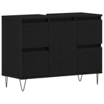Casa si Gradina - Mobilier - Seturi de mobilier - Seturi baie - Dulap chiuveta de baie, stejar negru 58x33x60 cm lemn prelucrat - Infinity.ro