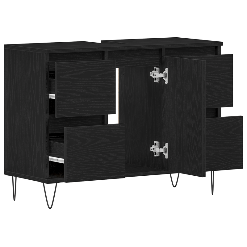 Casa si Gradina - Mobilier - Seturi de mobilier - Seturi baie - Dulap chiuveta de baie, stejar negru 58x33x60 cm lemn prelucrat - Infinity.ro
