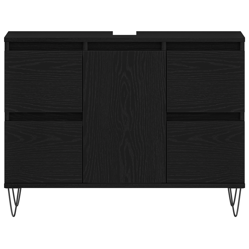 Casa si Gradina - Mobilier - Seturi de mobilier - Seturi baie - Dulap chiuveta de baie, stejar negru 58x33x60 cm lemn prelucrat - Infinity.ro