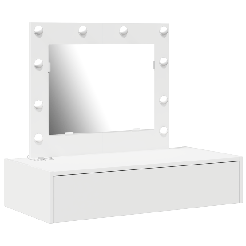 Casa si Gradina - Mobilier - Comode si corpuri - Masute de toaleta - Masa de toaleta suspendata cu LED, alb - Infinity.ro