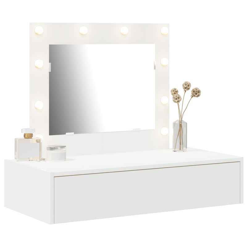 Casa si Gradina - Mobilier - Comode si corpuri - Masute de toaleta - Masa de toaleta suspendata cu LED, alb - Infinity.ro