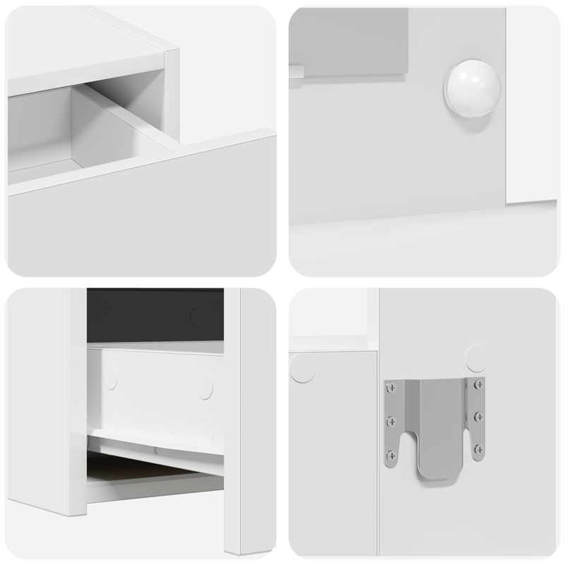 Casa si Gradina - Mobilier - Comode si corpuri - Masute de toaleta - Masa de toaleta suspendata cu LED, alb - Infinity.ro