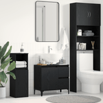 Casa si Gradina - Mobilier - Mobilier baie - Comode baie - Dulap pentru chiuveta  Negru Stejar 65x33x60 cm din lemn prelucrat - Infinity.ro