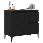 Casa si Gradina - Mobilier - Mobilier baie - Comode baie - Dulap pentru chiuveta  Negru Stejar 65x33x60 cm din lemn prelucrat - Infinity.ro