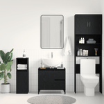 Casa si Gradina - Mobilier - Mobilier baie - Comode baie - Dulap pentru chiuveta  Negru Stejar 65x33x60 cm din lemn prelucrat - Infinity.ro