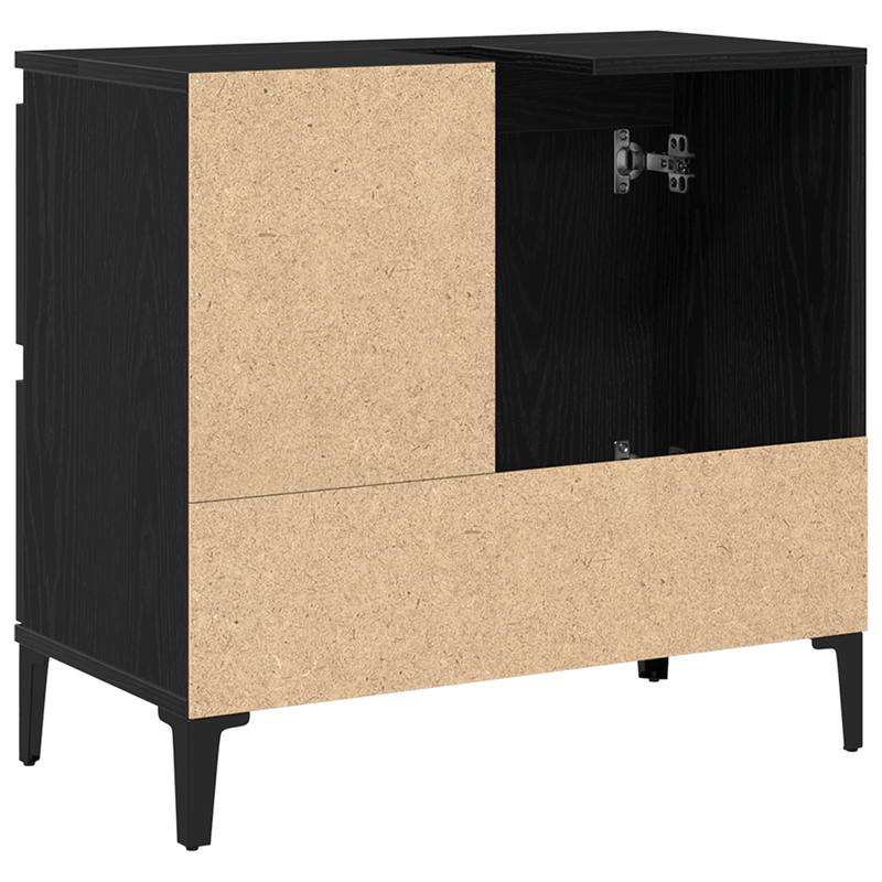 Casa si Gradina - Mobilier - Mobilier baie - Comode baie - Dulap pentru chiuveta  Negru Stejar 65x33x60 cm din lemn prelucrat - Infinity.ro
