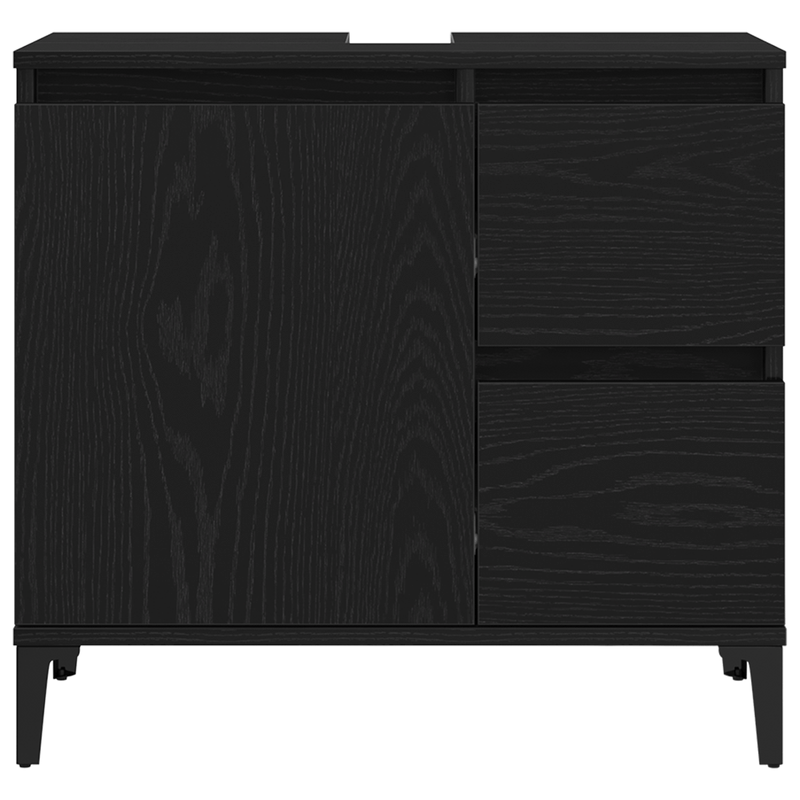 Casa si Gradina - Mobilier - Mobilier baie - Comode baie - Dulap pentru chiuveta  Negru Stejar 65x33x60 cm din lemn prelucrat - Infinity.ro
