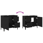 Casa si Gradina - Mobilier - Mobilier baie - Comode baie - Dulap pentru chiuveta  Negru Stejar 65x33x60 cm din lemn prelucrat - Infinity.ro