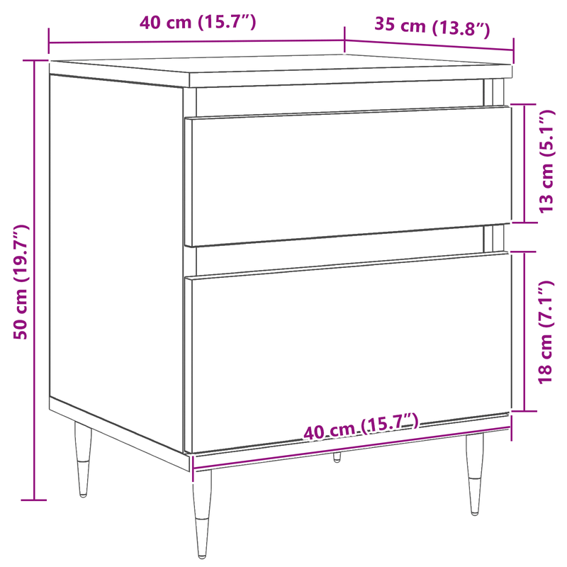 Casa si Gradina - Mobilier - Comode si corpuri - Noptiere - Noptiere, 2 buc., stejar negru, 40x35x50 cm, lemn prelucrat - Infinity.ro