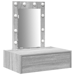 Casa si Gradina - Mobilier - Comode si corpuri - Masute de toaleta - Masa de toaleta suspendata cu LED, gri sonoma - Infinity.ro