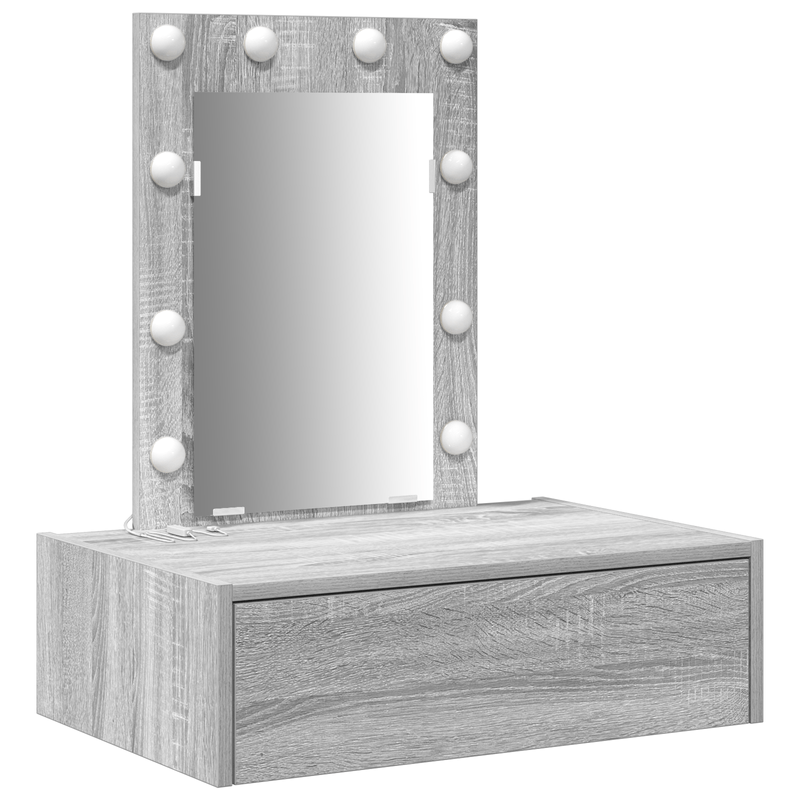 Casa si Gradina - Mobilier - Comode si corpuri - Masute de toaleta - Masa de toaleta suspendata cu LED, gri sonoma - Infinity.ro