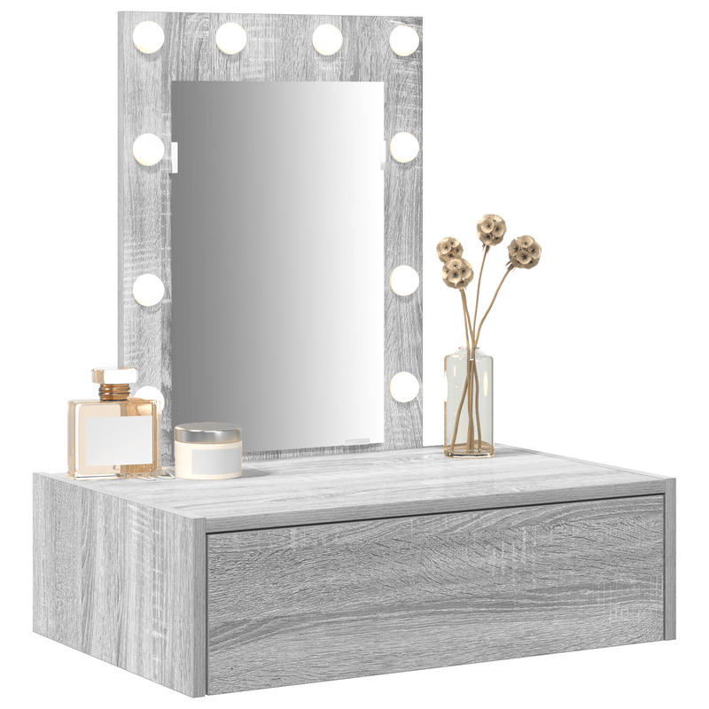 Casa si Gradina - Mobilier - Comode si corpuri - Masute de toaleta - Masa de toaleta suspendata cu LED, gri sonoma - Infinity.ro