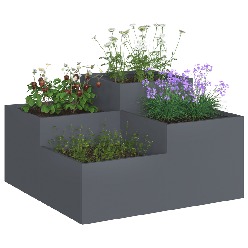Casa si Gradina - Gradinarit si plante - Plante si ghivece - Ghivece si suporturi - Jardiniera de gradina, 80x80x48 cm, antracit, otel - Infinity.ro