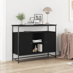 Casa si Gradina - Mobilier - Comode si corpuri - Comode - Dulap, stejar negru, 100x35x80 cm, lemn prelucrat si otel - Infinity.ro