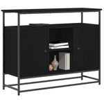 Casa si Gradina - Mobilier - Comode si corpuri - Comode - Dulap, stejar negru, 100x35x80 cm, lemn prelucrat si otel - Infinity.ro