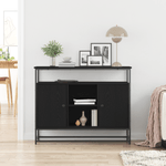 Casa si Gradina - Mobilier - Comode si corpuri - Comode - Dulap, stejar negru, 100x35x80 cm, lemn prelucrat si otel - Infinity.ro