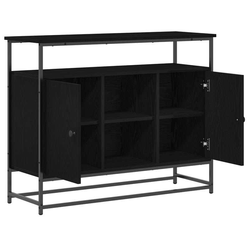 Casa si Gradina - Mobilier - Comode si corpuri - Comode - Dulap, stejar negru, 100x35x80 cm, lemn prelucrat si otel - Infinity.ro
