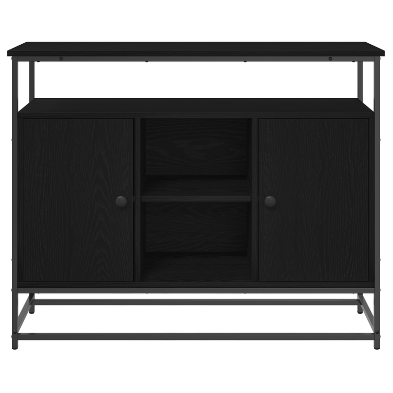 Casa si Gradina - Mobilier - Comode si corpuri - Comode - Dulap, stejar negru, 100x35x80 cm, lemn prelucrat si otel - Infinity.ro