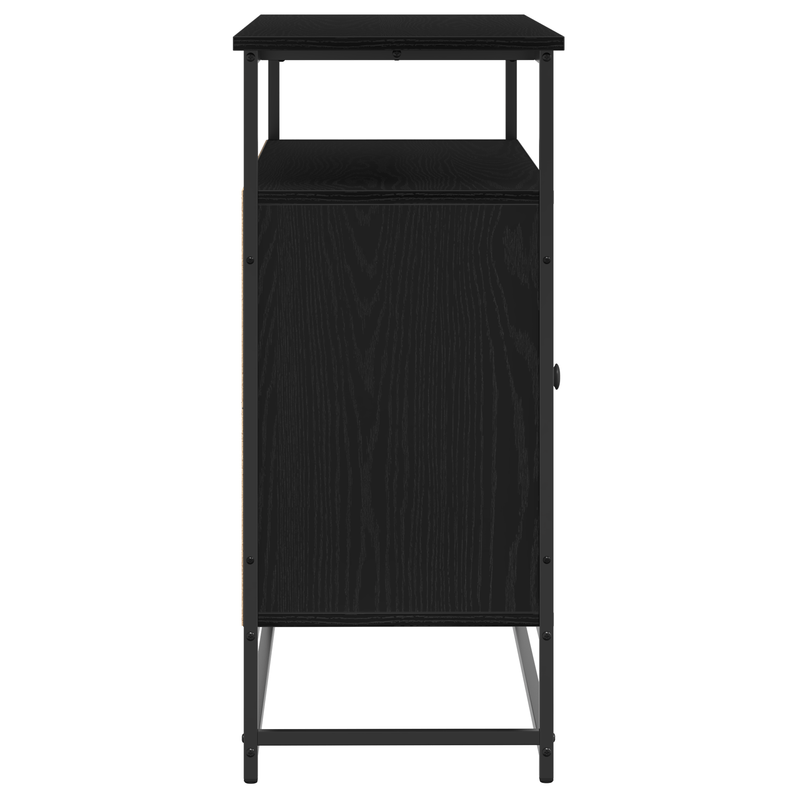 Casa si Gradina - Mobilier - Comode si corpuri - Comode - Dulap, stejar negru, 100x35x80 cm, lemn prelucrat si otel - Infinity.ro