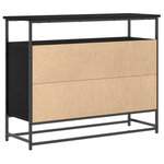Casa si Gradina - Mobilier - Comode si corpuri - Comode - Dulap, stejar negru, 100x35x80 cm, lemn prelucrat si otel - Infinity.ro