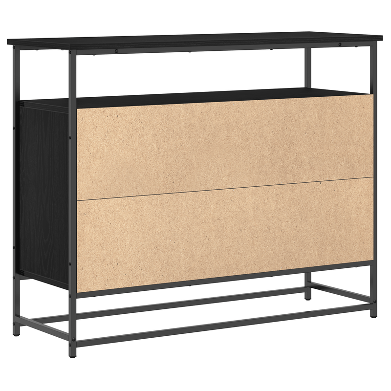Casa si Gradina - Mobilier - Comode si corpuri - Comode - Dulap, stejar negru, 100x35x80 cm, lemn prelucrat si otel - Infinity.ro