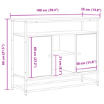 Casa si Gradina - Mobilier - Comode si corpuri - Comode - Dulap, stejar negru, 100x35x80 cm, lemn prelucrat si otel - Infinity.ro