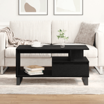 Casa si Gradina - Mobilier - Mese si birouri - Masute de cafea - Masa de cafea  Negru Stejar 90x49x45 cm Lemn prelucrat - Infinity.ro