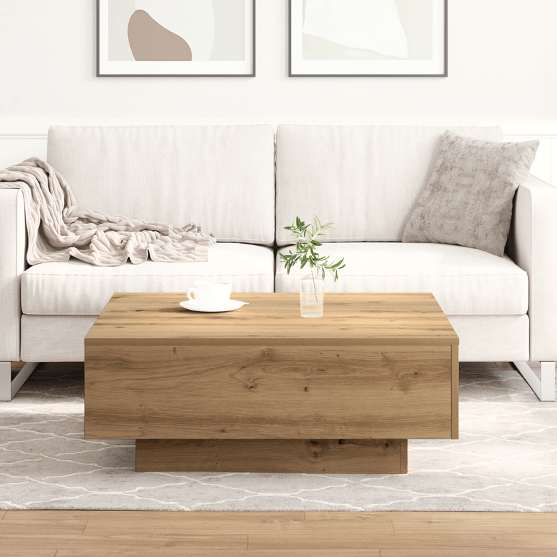 Casa si Gradina - Mobilier - Mese si birouri - Masute de cafea - Masuta de cafea, stejar artizanal, 80x80x31 cm, lemn prelucrat - Infinity.ro