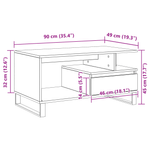 Casa si Gradina - Mobilier - Mese si birouri - Masute de cafea - Masa de cafea  Negru Stejar 90x49x45 cm Lemn prelucrat - Infinity.ro
