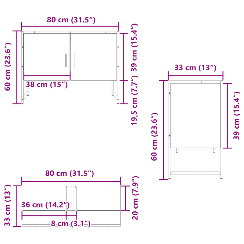 Casa si Gradina - Mobilier - Mobilier baie - Comode baie - Comoda chiuveta de baie, stejar negru 80x33x60 cm lemn prelucrat - Infinity.ro