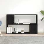 Casa si Gradina - Mobilier - Comode si corpuri - Comode - Raft de carte , Negru, Stejar, 100x24x63 cm, din lemn prelucrat - Infinity.ro