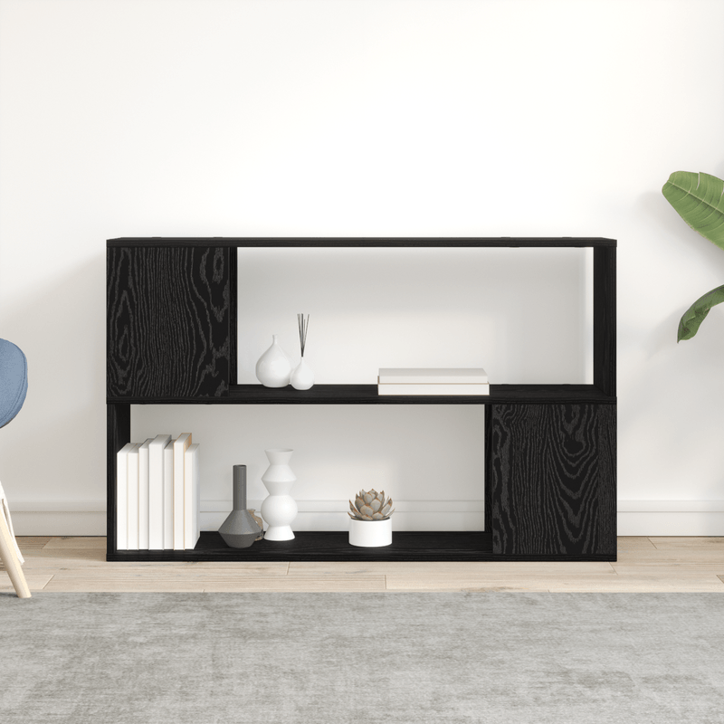 Casa si Gradina - Mobilier - Comode si corpuri - Comode - Raft de carte , Negru, Stejar, 100x24x63 cm, din lemn prelucrat - Infinity.ro