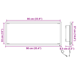 Casa si Gradina - Mobilier - Mobilier baie - Oglinzi baie - Oglinda de Baie LED Stejar Afumat 90x8,5x37 cm Lemn Prelucrat - Infinity.ro