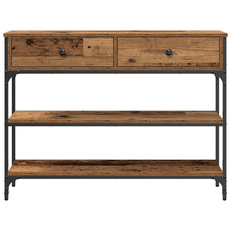 Casa si Gradina - Mobilier - Comode si corpuri - Console - Masa consola, lemn vechi, 100x25x75 cm, lemn prelucrat si otel - Infinity.ro