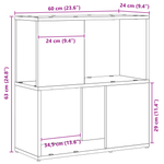 Casa si Gradina - Mobilier - Comode si corpuri - Comode - Raft de carti  Negru Stejar 60x24x63 cm din Lemn prelucrat - Infinity.ro