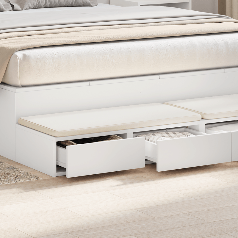 Casa si Gradina - Mobilier - Paturi si accesorii - Accesorii paturi - Sertare pentru Pat Alb 140x36,5x16,5 cm Lemn Simulat - Infinity.ro