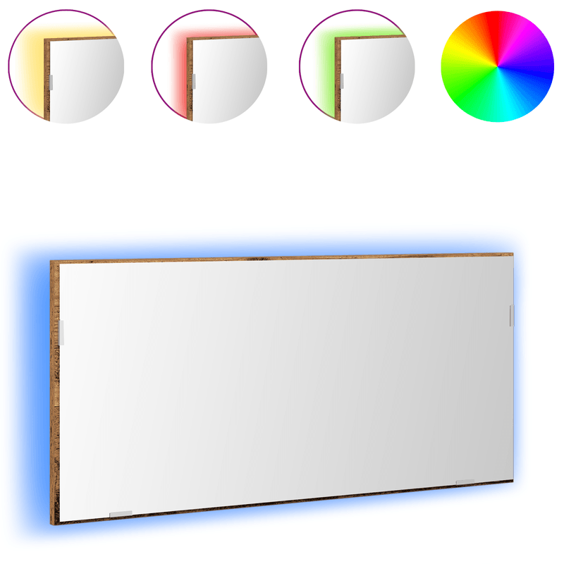 Casa si Gradina - Mobilier - Mobilier baie - Corpuri baie - Dulap de baie cu oglinda si LED, lemn vechi, 80x37 cm - Infinity.ro