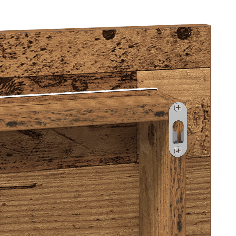 Casa si Gradina - Mobilier - Mobilier baie - Corpuri baie - Dulap de baie cu oglinda si LED, lemn vechi, 80x37 cm - Infinity.ro