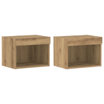 Casa si Gradina - Mobilier - Comode si corpuri - Comode - Dulapuri de perete LED-uri, 2 buc. stejar artizanal 40x30x30 cm - Infinity.ro